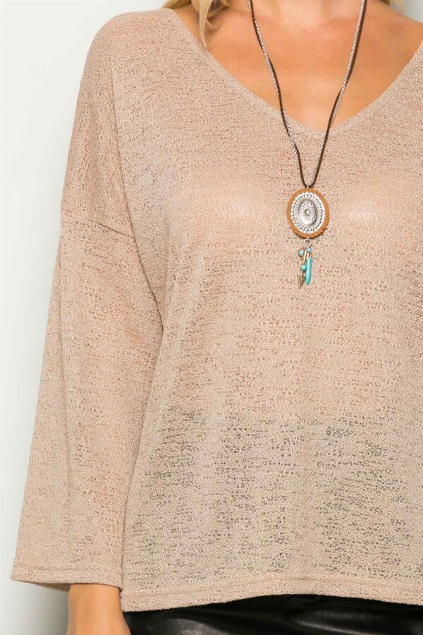 Deep V-Neck Sleeve Top - Image 7