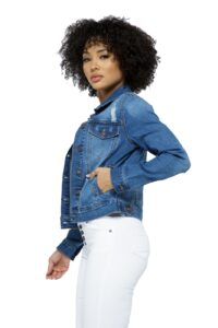 Distressed Medium Wash Denim Jacket