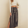 Striped Knot Front Pant