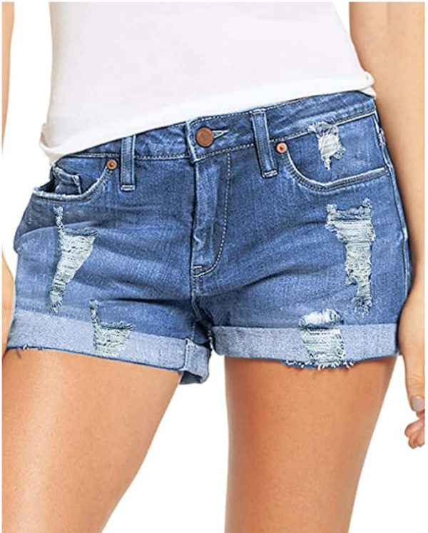 Luvamia | Denim Distressed Shorts - Image 2