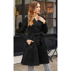 Trench Double-Breasted Long Coat
