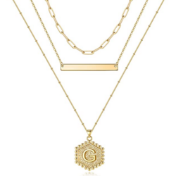 Layered Initial Necklaces