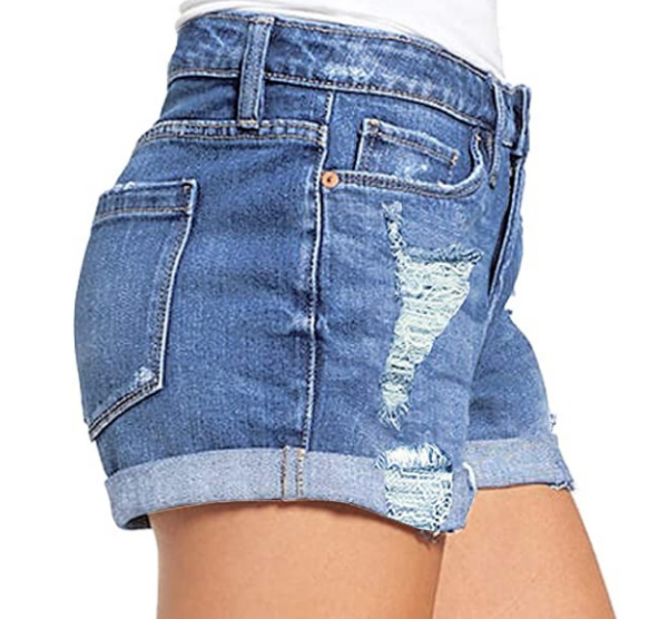 Luvamia | Denim Distressed Shorts