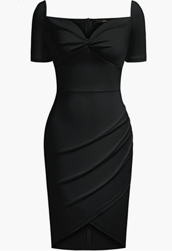 Sweetheart Ruched Wrap Pencil Dress - Image 3