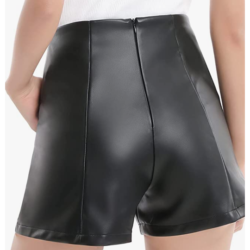 Tailored High Waisted Faux Leather Shorts