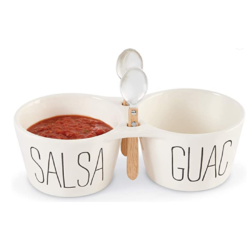 Salsa & Guacamole Double Dip Set by Mud Pie