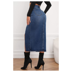 Split Front Long Jean Skirts by SweatyRocks