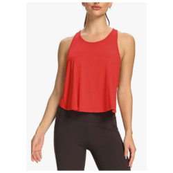 Flowy Cropped Cross Back Workout Top by Mippo