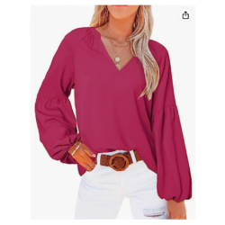 Boho V-Neck Bell Sleeve Blouse by SHEWIN